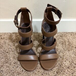 Tory Burch Jones 100MM Sandal Heels, Bistro Brown, Women's Size 8.5